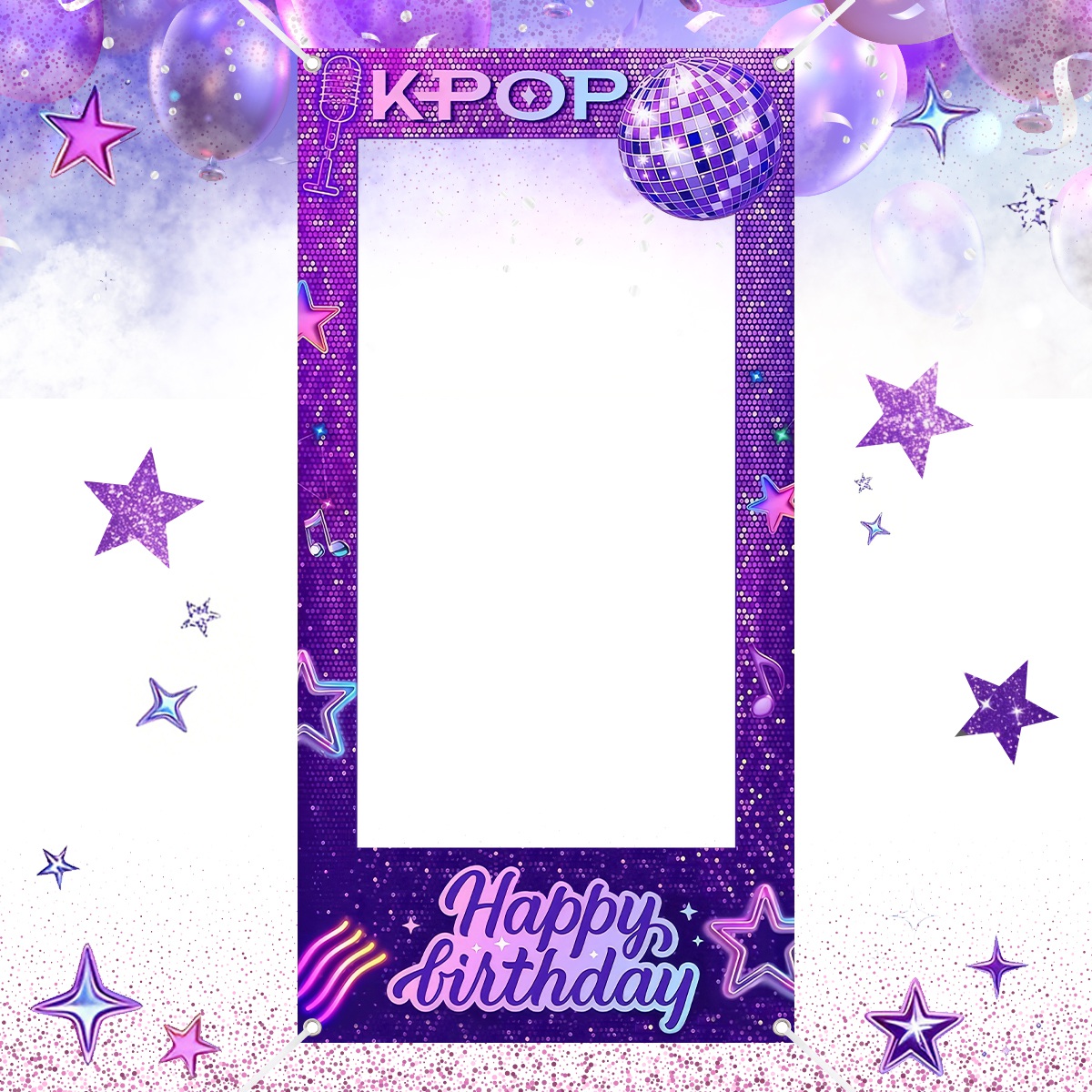 Photo Booth Frame - 1 шт. Фиолетовый фон для фотосессии
