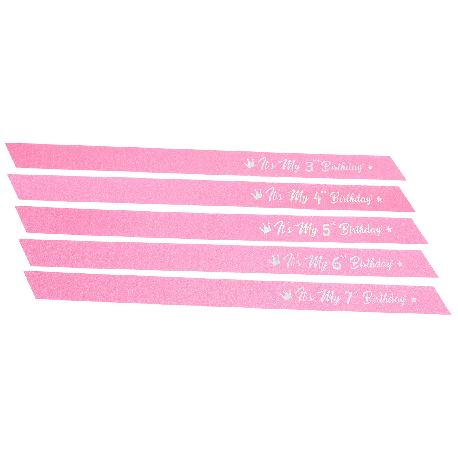 Birthday Sash Glitter - Розовая блестящая лента для дня рождения,