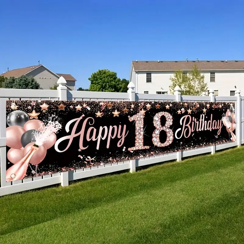 Party Banner Gold - Баннер на 18-й день рождения, украшения