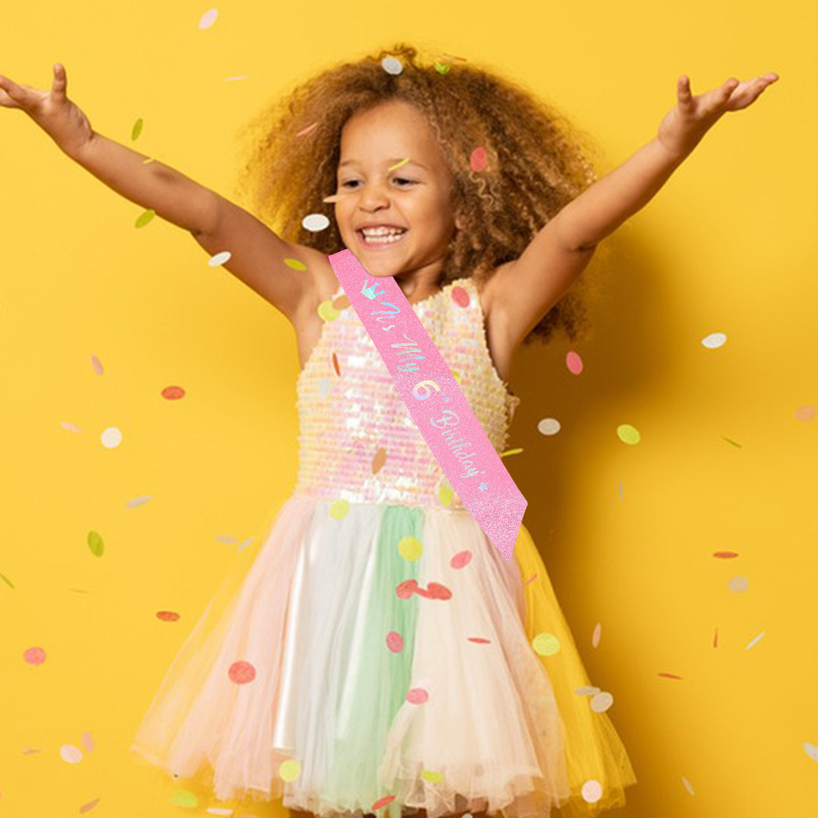 Birthday Sash Glitter - 5 шт. розовых блестящих лент с