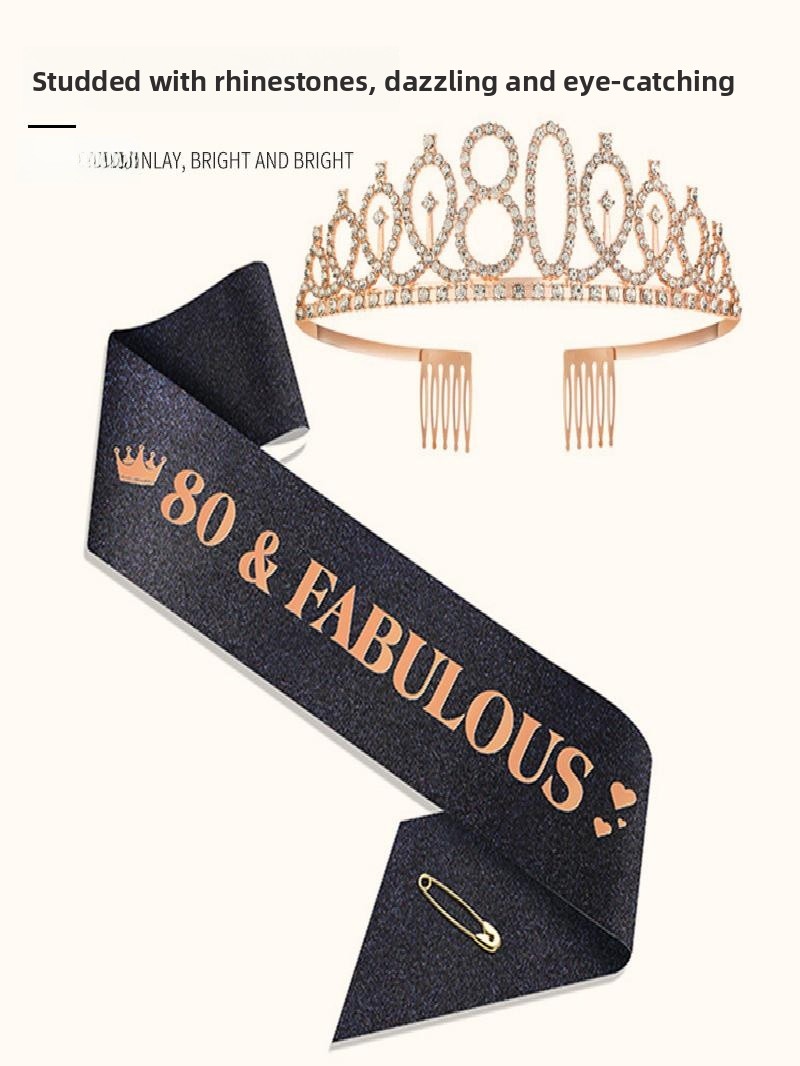 Блестящая корона-накидка цвета – обзор и цена Birthday Sash Glitter