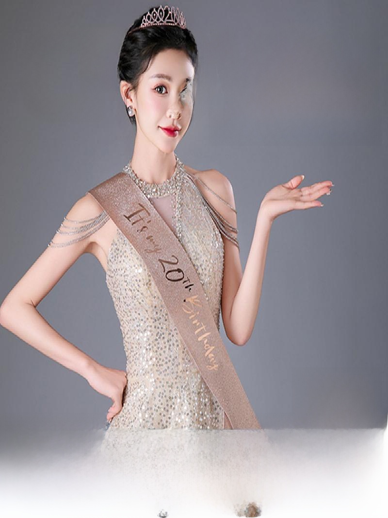 Блестящая корона-накидка цвета – обзор и цена Birthday Sash Glitter
