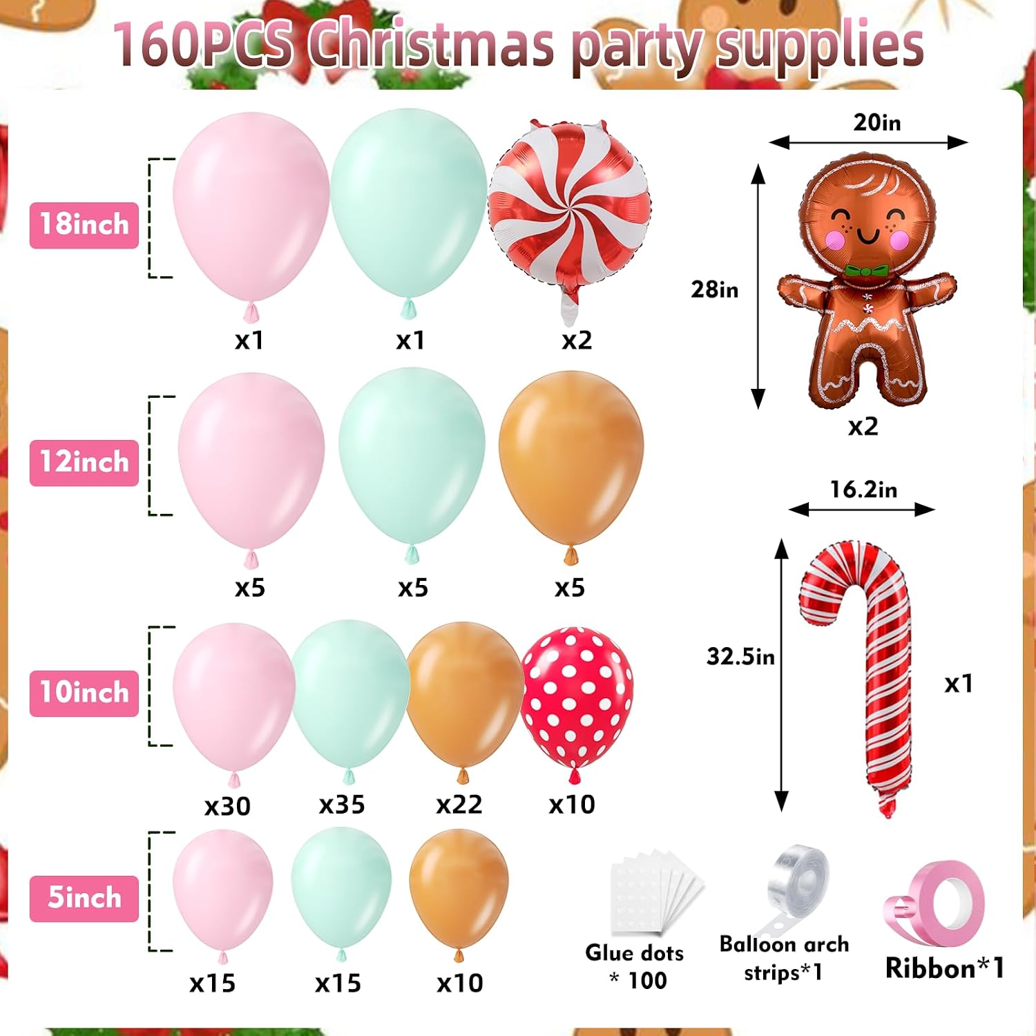 Набор из 160 штук: рождественс – обзор и цена Balloon Arch Kit