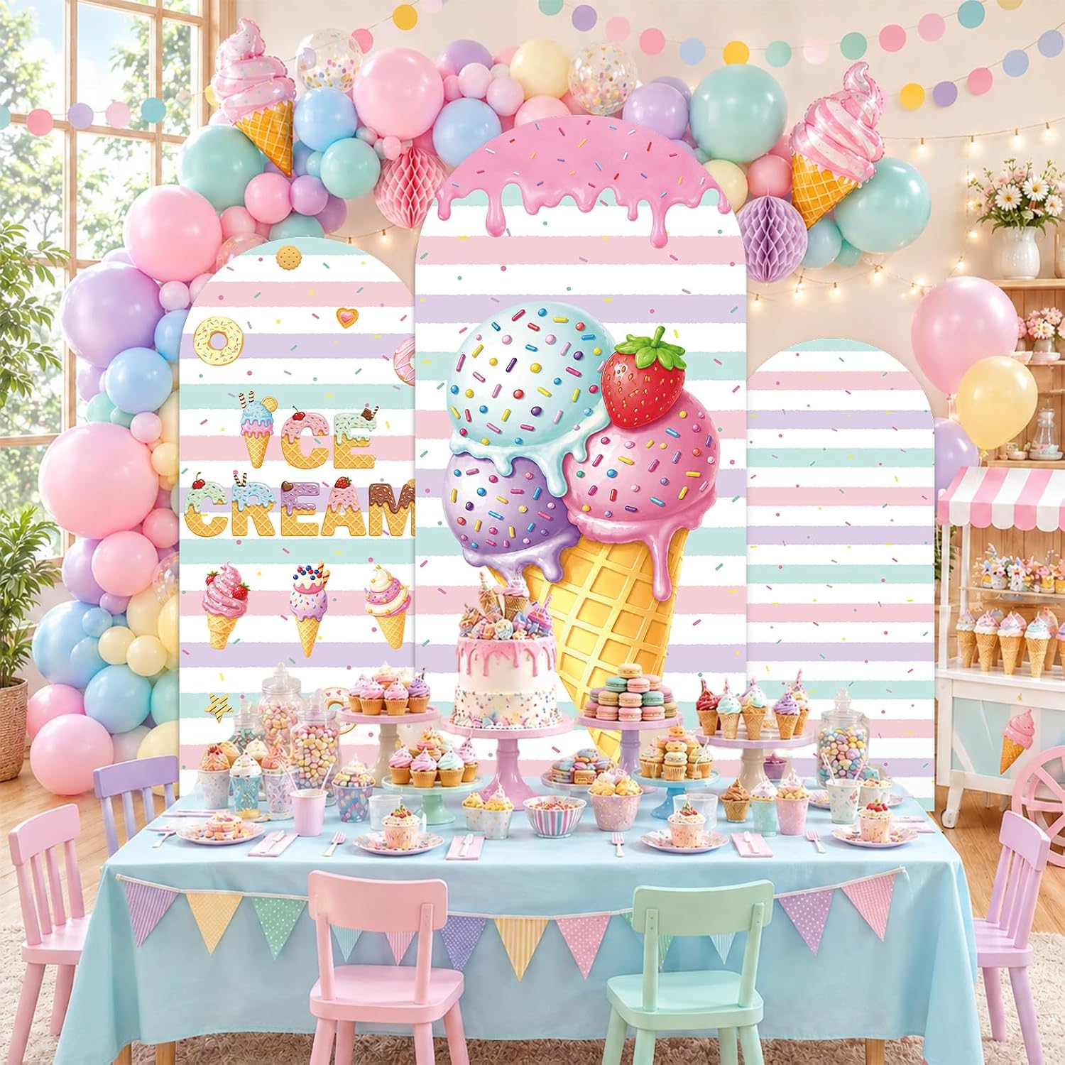 Двусторонний полосатый фон для – обзор и цена Dessert Table Backdrop